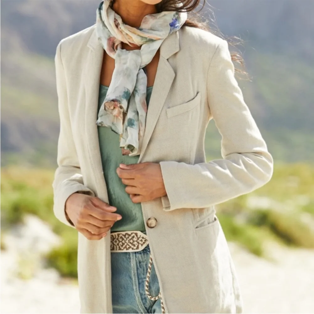 Like New Peruvian Connection Belda Linen Blend Blazer Sz 14 - Picture 3 of 8